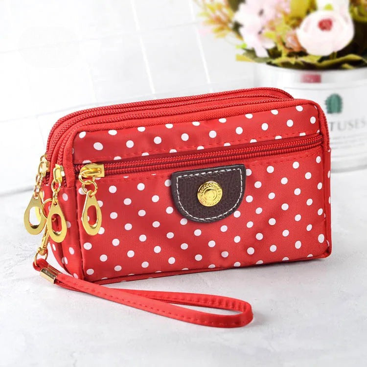 Small Wristlet Wallet with Zipper-Red-State of Style