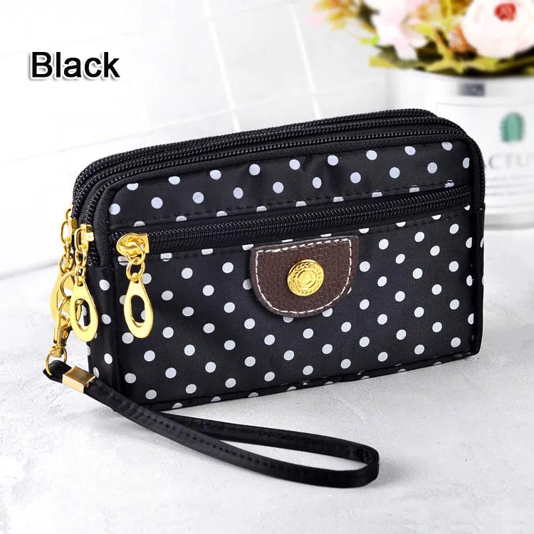 Small Wristlet Wallet with Zipper-Rose Red-State of Style