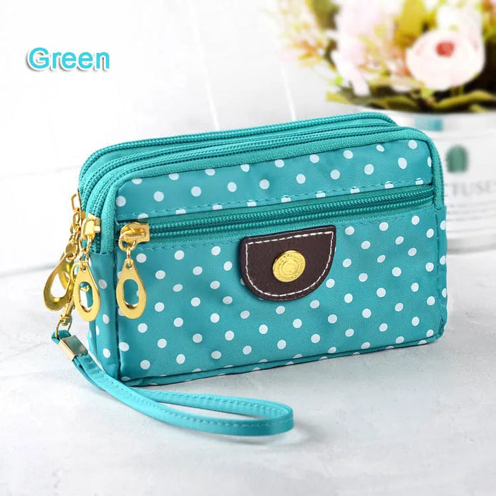 Small Wristlet Wallet with Zipper-Rose Red-State of Style