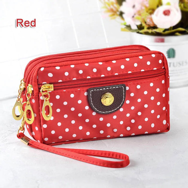 Small Wristlet Wallet with Zipper-Rose Red-State of Style