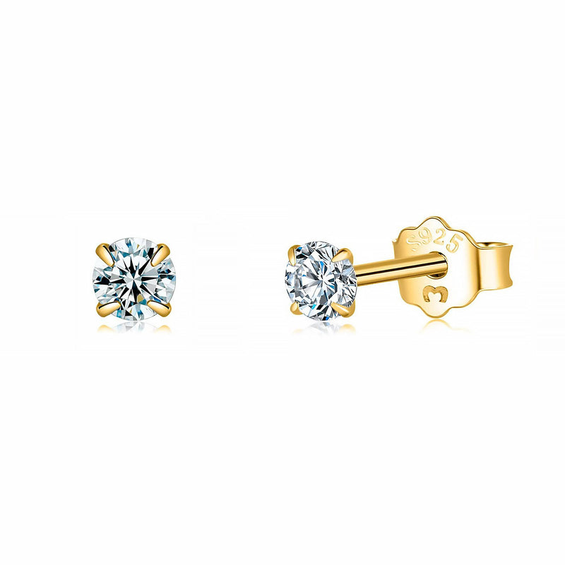 Small Zirconia Earrings - Lynette-2 mm-Gold-State of Style