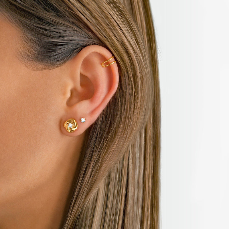 Small Zirconia Earrings - Lynette-2 mm-Silver-State of Style