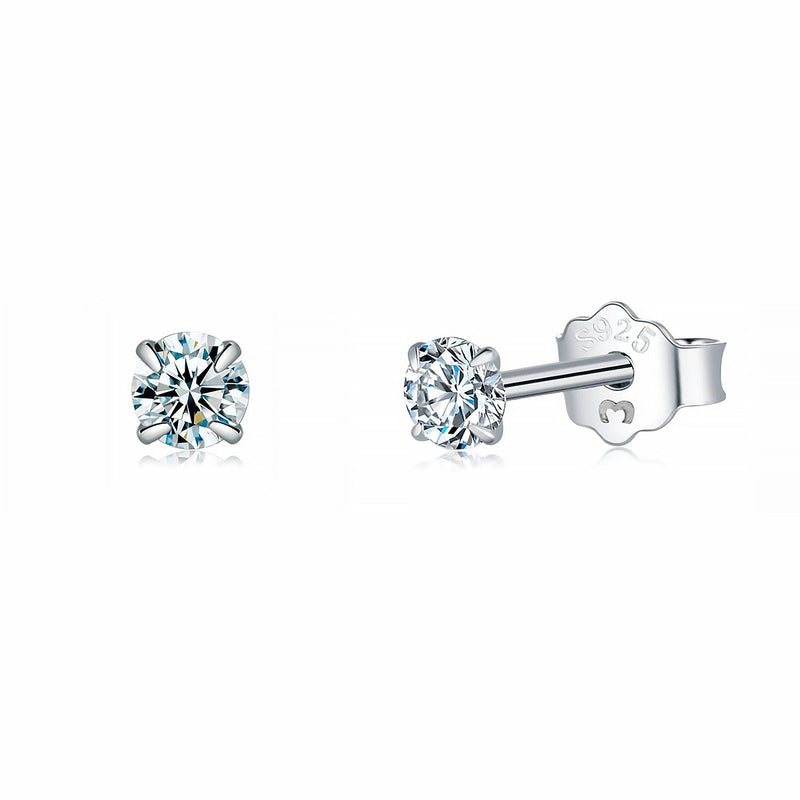 Small Zirconia Earrings - Lynette-2 mm-Silver-State of Style