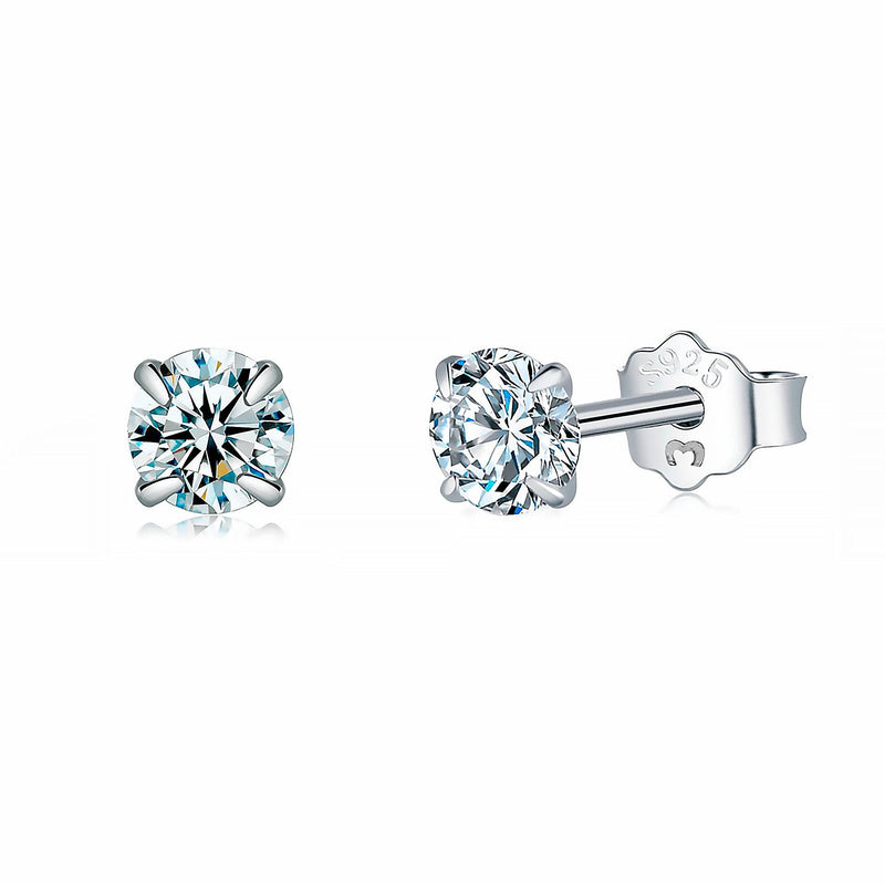 Small Zirconia Earrings - Lynette-2.5 mm-Silver-State of Style