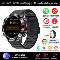 Smart Health Tracker with Glucose and ECG Measurement - HealthPro-Black Steel-State of Style