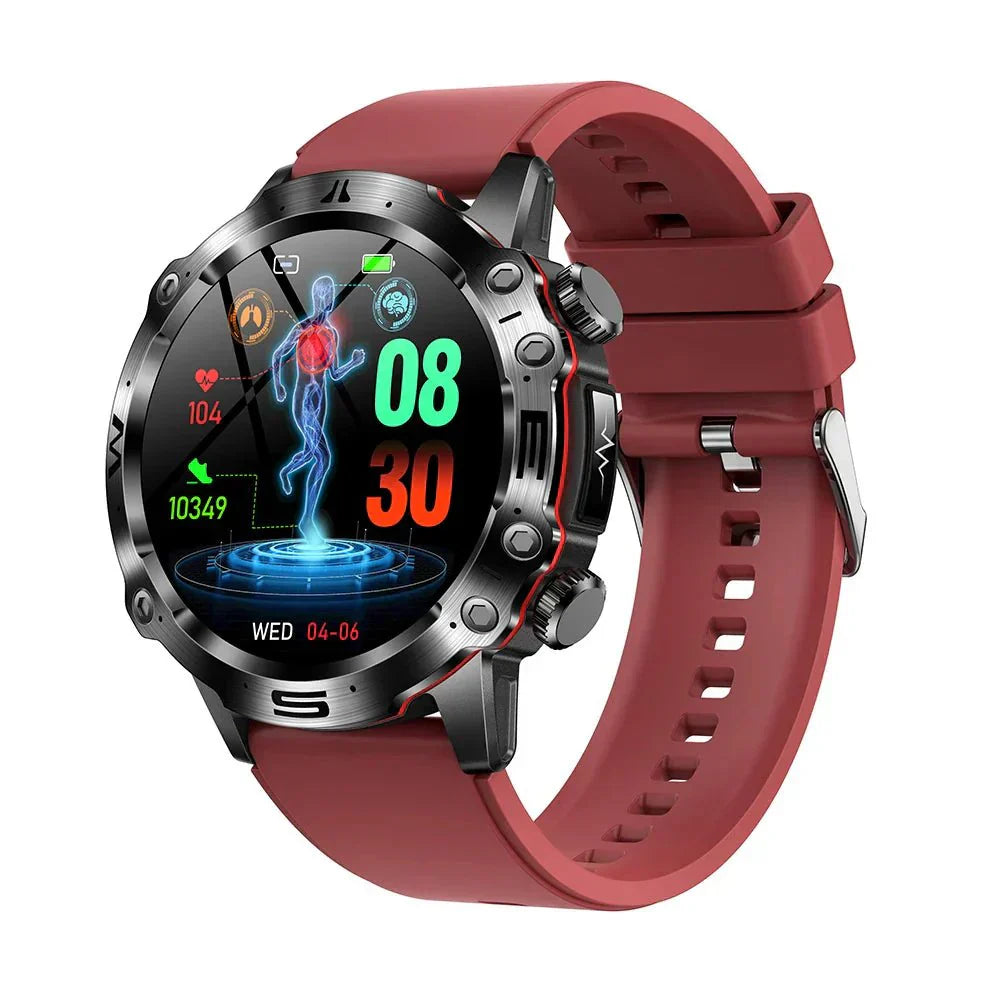Smart Health Tracker with Glucose and ECG Measurement - HealthPro-Red-State of Style