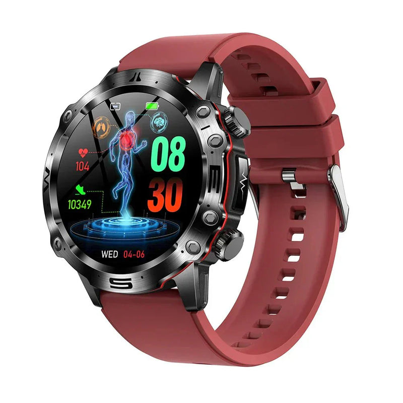 Smart Health Tracker with Glucose and ECG Measurement - HealthPro-Red-State of Style
