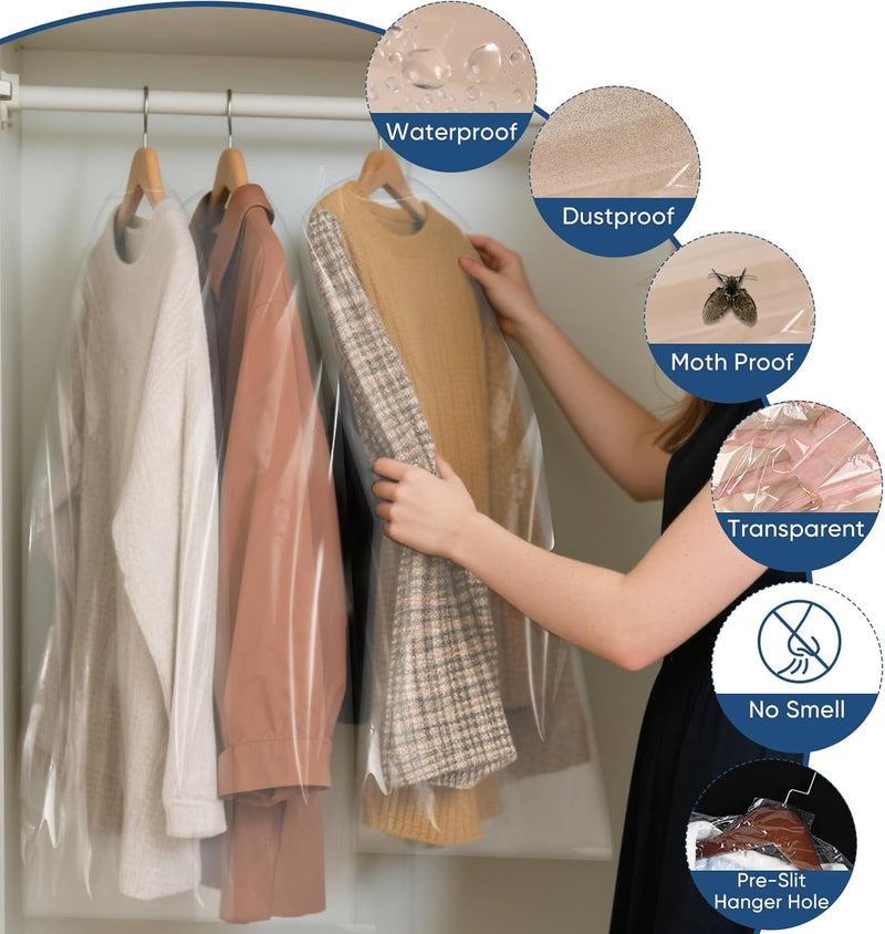 Clear Garment Bag Set – Set of Protective Covers for Clothes & Travel (Buy 1, Get 1 FREE)