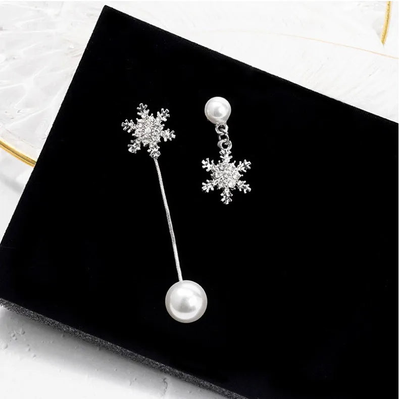 Snowflake Drop Earrings - Elegant Winter Jewellery-State of Style