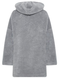 Snuggle Plus Oversized Teddy Hoodie Dress-Grey-3XL-State of Style