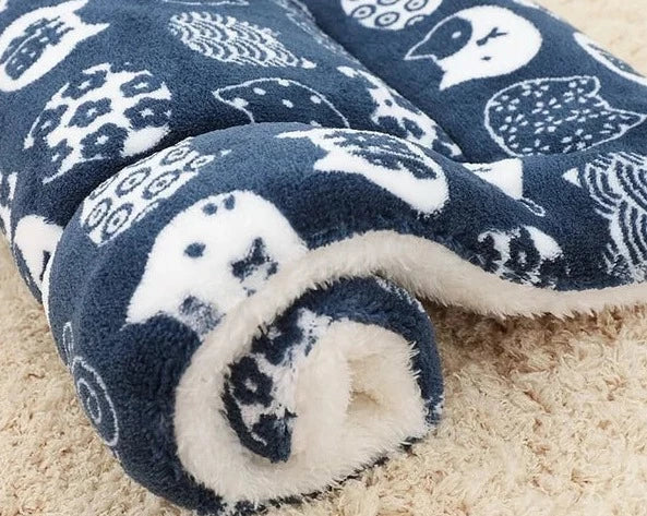 SnuggleSoft Warm Cat Blanket-S-Blue & Cat-State of Style