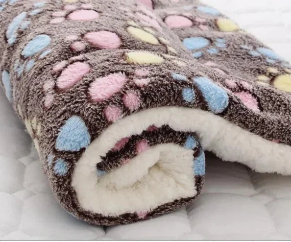 SnuggleSoft Warm Cat Blanket-S-Brown & Paw Prints-State of Style