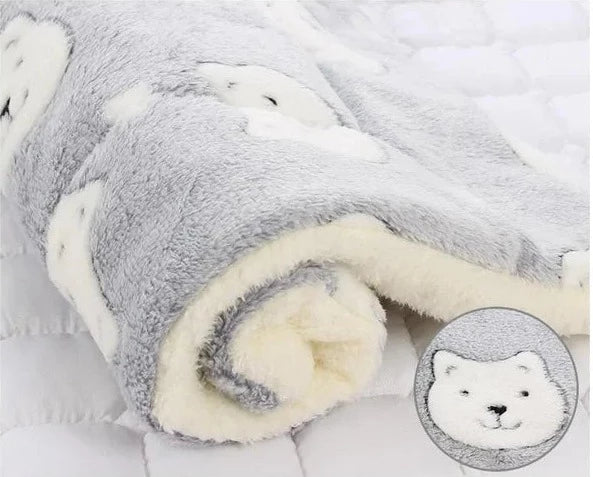 SnuggleSoft Warm Cat Blanket-S-Grey & Bear-State of Style