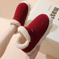 Sofie Comfortable Fur Slippers-Burgundy-5-State of Style