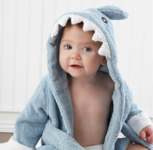 Soft Baby Animal Bathrobe - AnimalHug-Blue Shark-0-1 Year-State of Style
