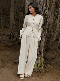 Soft Button-Up Jumper - Eveline-Beige-XS-State of Style