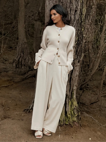 Soft Button-Up Jumper - Eveline-Beige-XS-State of Style