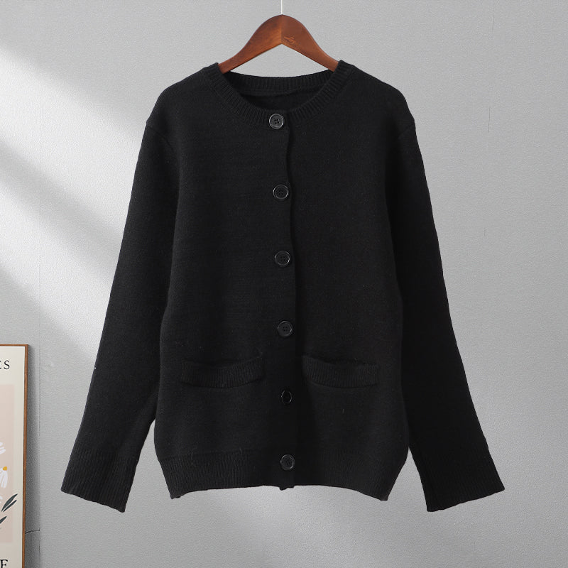 Soft Button-Up Jumper - Eveline-Black-XS-State of Style