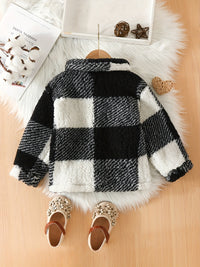 Soft checked fleece jacket Rowie for children – perfect for cool days-Pink-1-2Y-State of Style