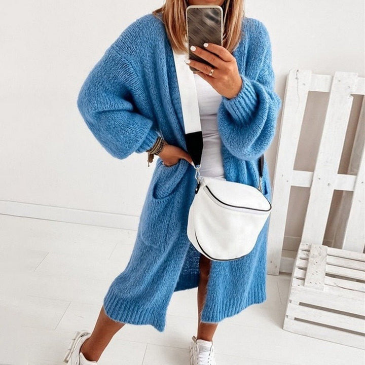 Soft Knit Oversized Women's Cardigan - Sienna-Blue-XS-State of Style