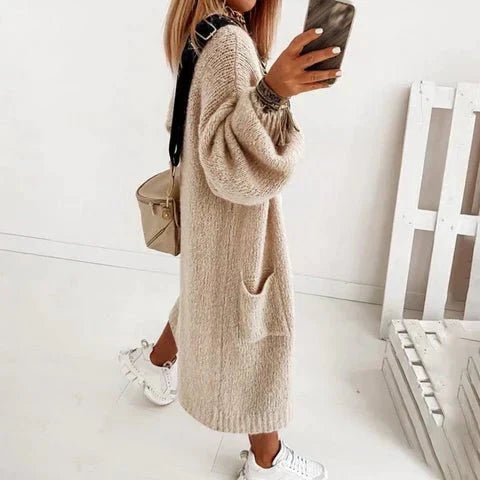 Soft Knit Oversized Women's Cardigan - Sienna-Khaki-XS-State of Style