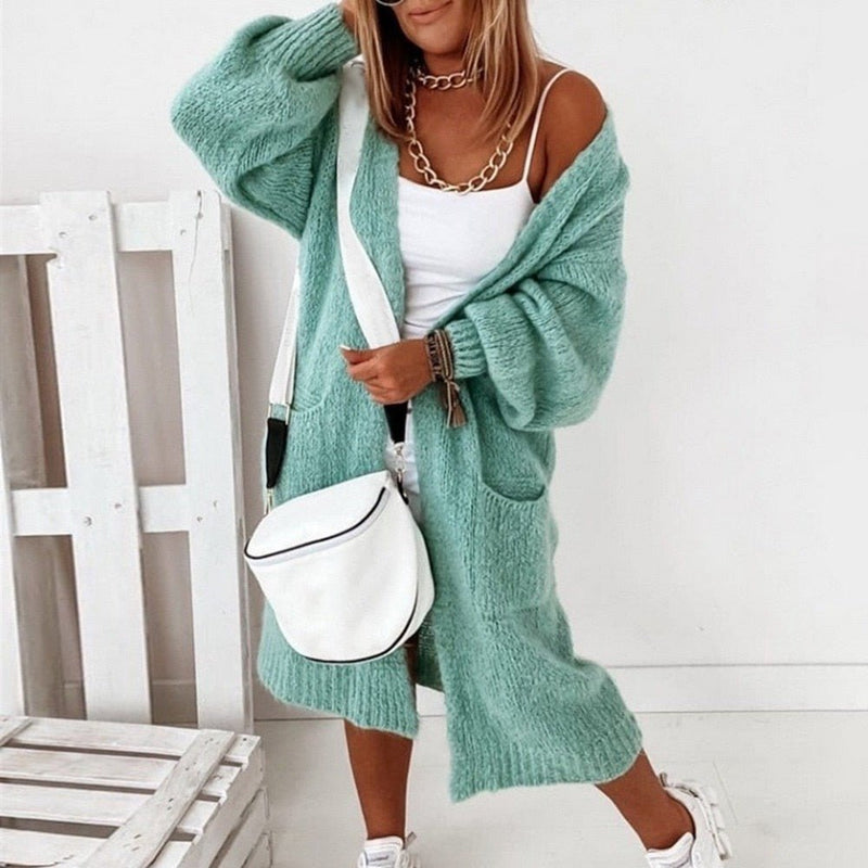 Soft Knitted Oversized Cardigan - Sienna-Green-XS-State of Style