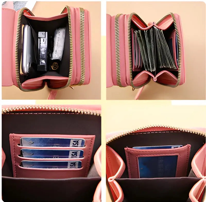 Soft Leather Shoulder Bag with Anti-Theft Protection - SafeTouch-Pink-State of Style