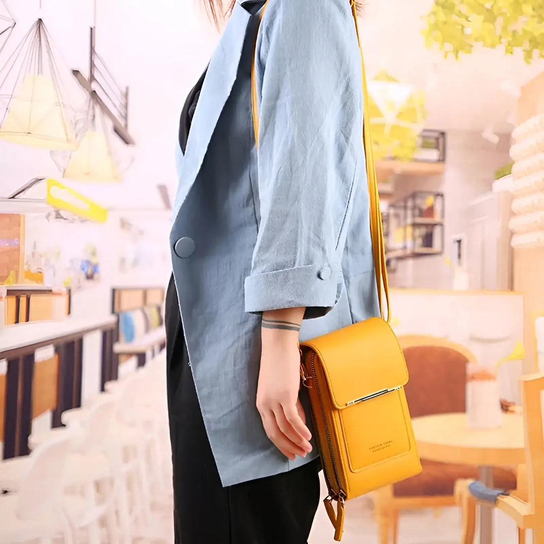 Soft Leather Shoulder Bag with Anti-Theft Protection - SafeTouch-Pink-State of Style