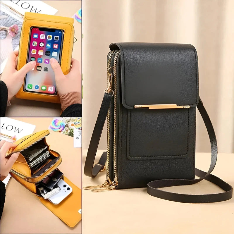 Soft Leather Shoulder Bag with Anti-Theft Protection - SafeTouch-Pink-State of Style