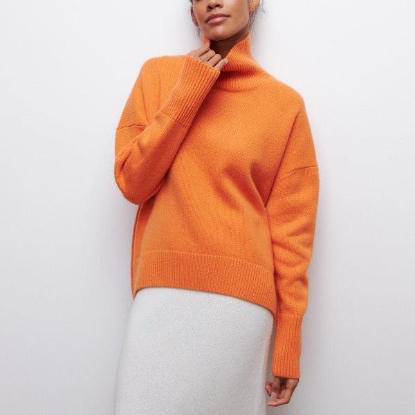 Soft Oversized Turtleneck Sweater - Celeste-Orange-One Size-State of Style