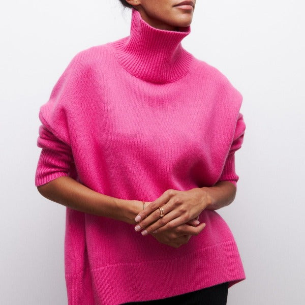 Soft Oversized Turtleneck Sweater - Celeste-Pink-One Size-State of Style