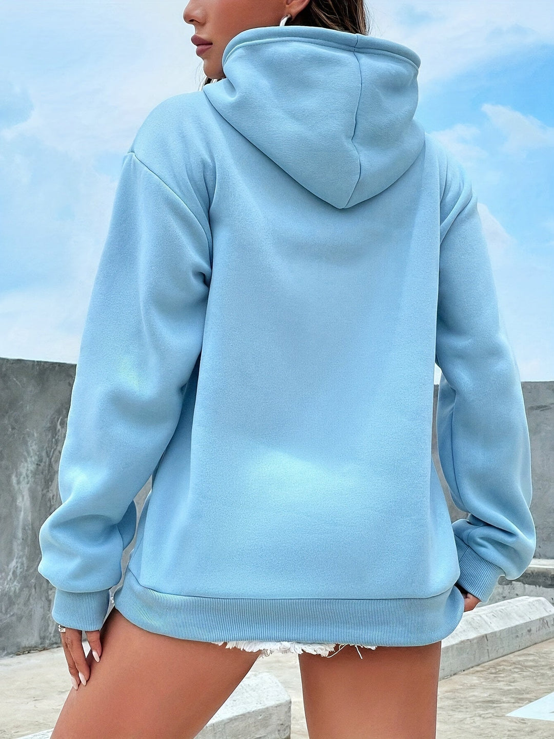 Soft Plush Pullover Hoodie with Hood for Women – Lilac-Blue-S-State of Style