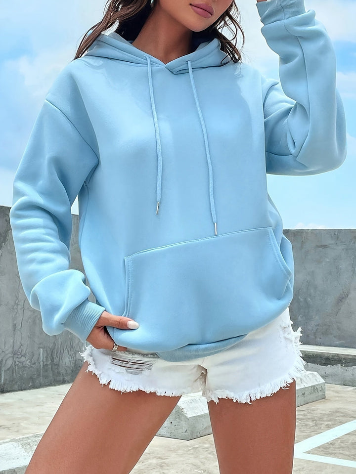 Soft Plush Pullover Hoodie with Hood for Women – Lilac-Blue-S-State of Style