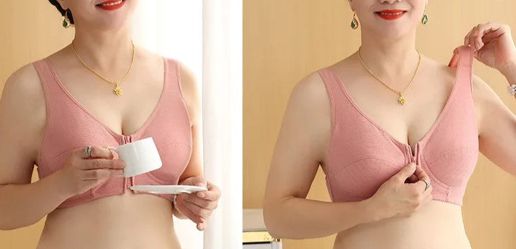 Soft Vest-Style Plus Size Bra-Beige-12-State of Style