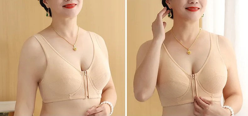 Soft Vest-Style Plus Size Bra-Beige-12-State of Style