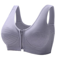 Soft Vest-Style Plus Size Bra-Grey-12-State of Style