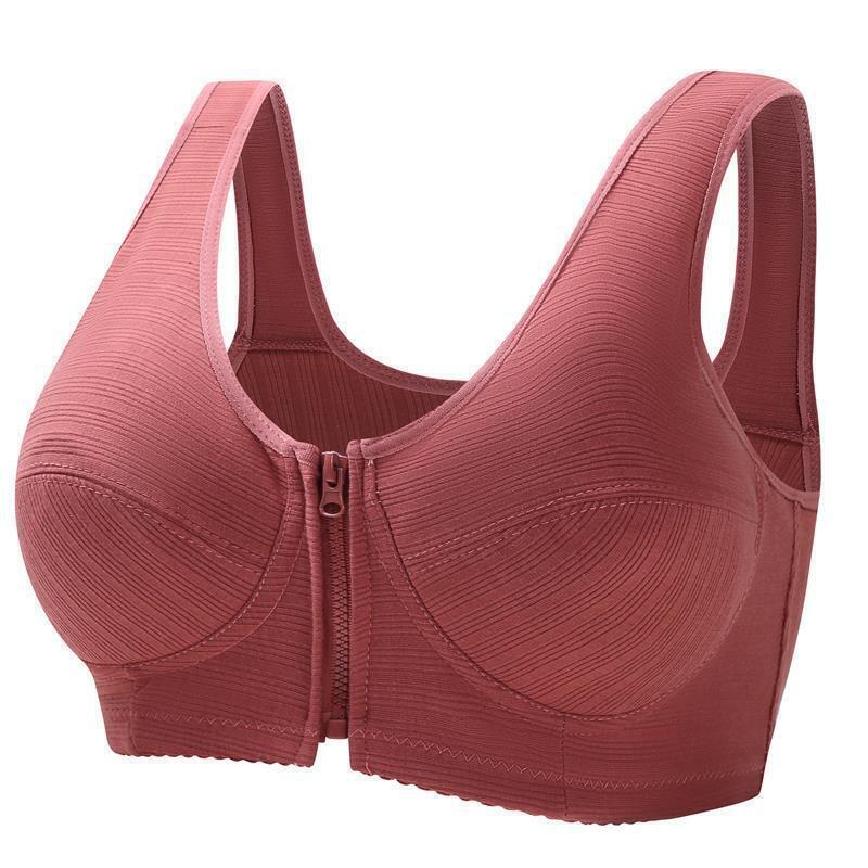 Soft Vest-Style Plus Size Bra-Red-12-State of Style
