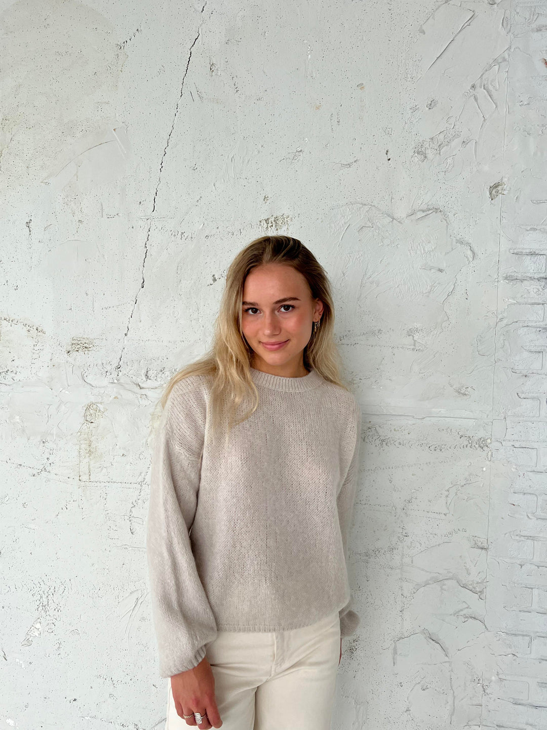 Soft Women's Sweater with Relaxed Fit - Aurena-Beige-XS/S-State of Style