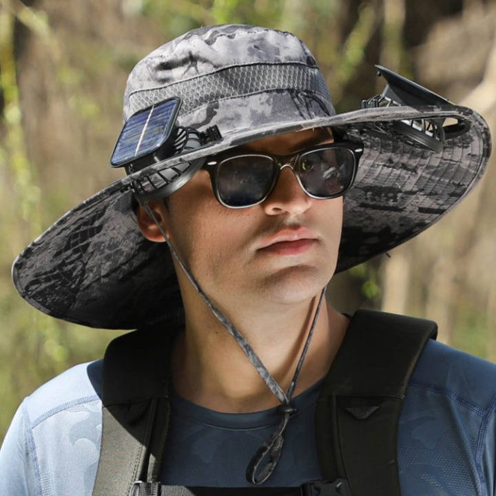 Solar energy hat with fan and UV protection - SolarCool™ VentiHat-Dark grey ink-State of Style
