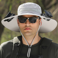 Solar energy hat with fan and UV protection - SolarCool™ VentiHat-Light grey-State of Style