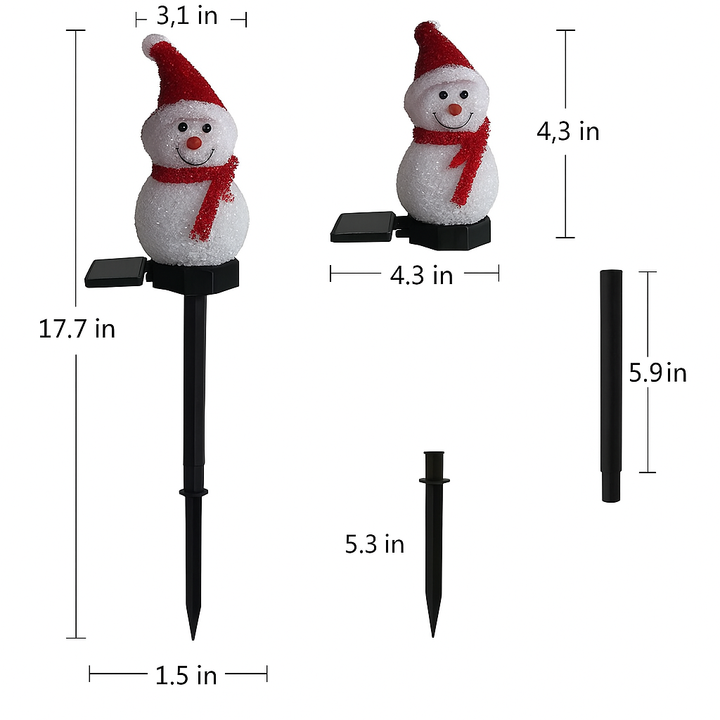 Solar Energy Snowman Lamp - SolarSnow-Red (1+1 Free)-State of Style