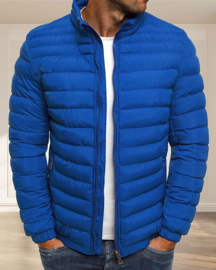 Solid Color Jacket with Zipper - Ethan-Blue-S-State of Style