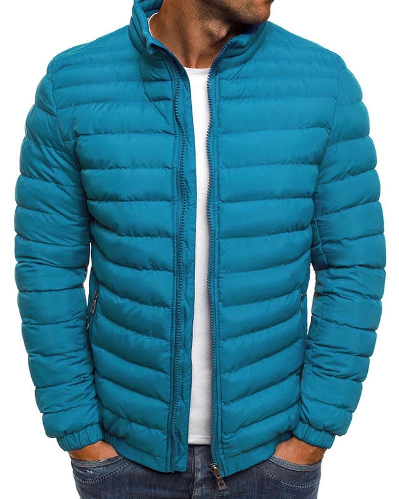 Solid Color Jacket with Zipper - Ethan-Light Blue-S-State of Style