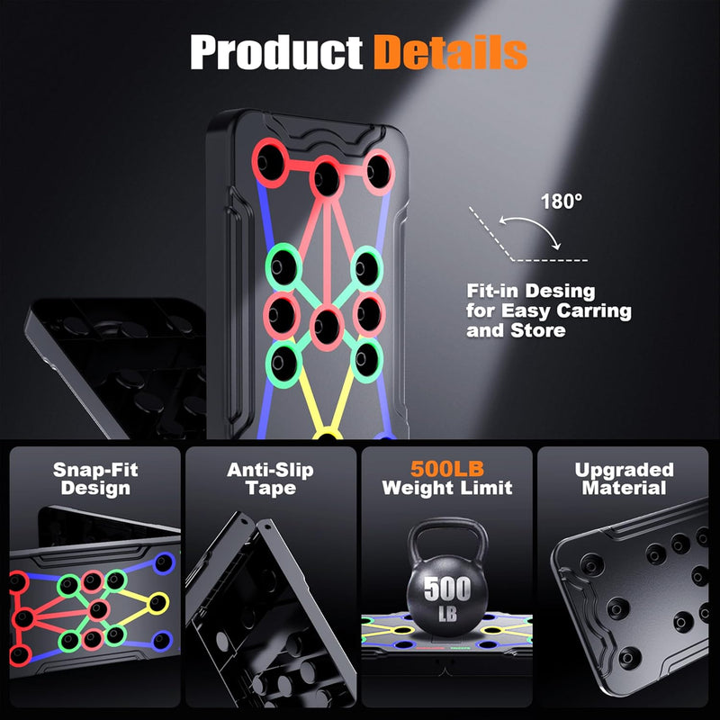 Solid Push-Up Board: Multifunctional Home Training Device-Black-State of Style