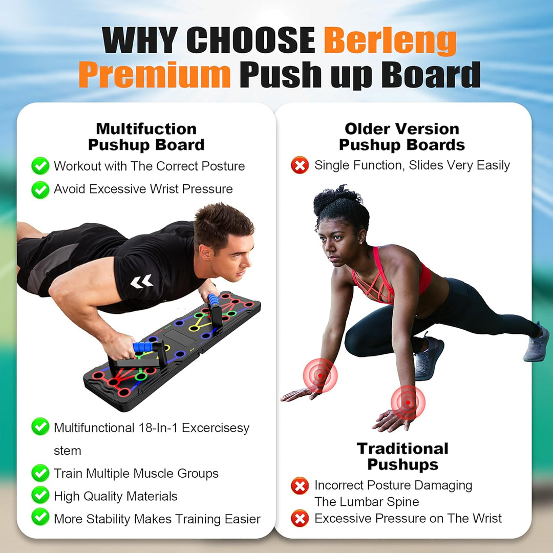 Solid Push-Up Board: Multifunctional Home Training Device-Black-State of Style