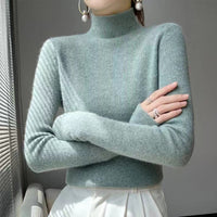 Sophie Knitted Women’s Jumper with Mock Turtleneck-Mint Green-S-State of Style