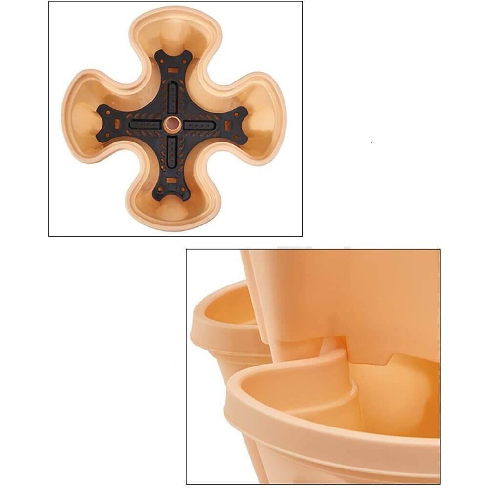 Space-saving Stackable Plant Pots - StrawberryStack-White-State of Style