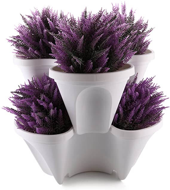 Space-saving Stackable Plant Pots - StrawberryStack-White-State of Style