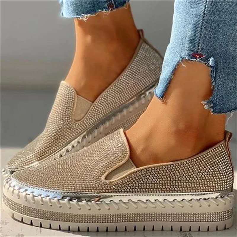 Sparkling ladies' loafers with comfort sole – Teyla-Silver-3-State of Style