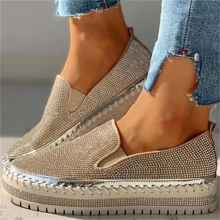 Sparkling ladies' loafers with comfort sole – Teyla-Silver-3-State of Style